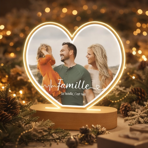 Lampe Personnalisée Cœur – Illuminez Vos Plus Beaux Souvenirs