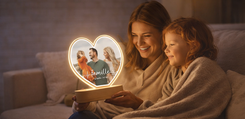 Lampe Personnalisée Cœur – Illuminez Vos Plus Beaux Souvenirs